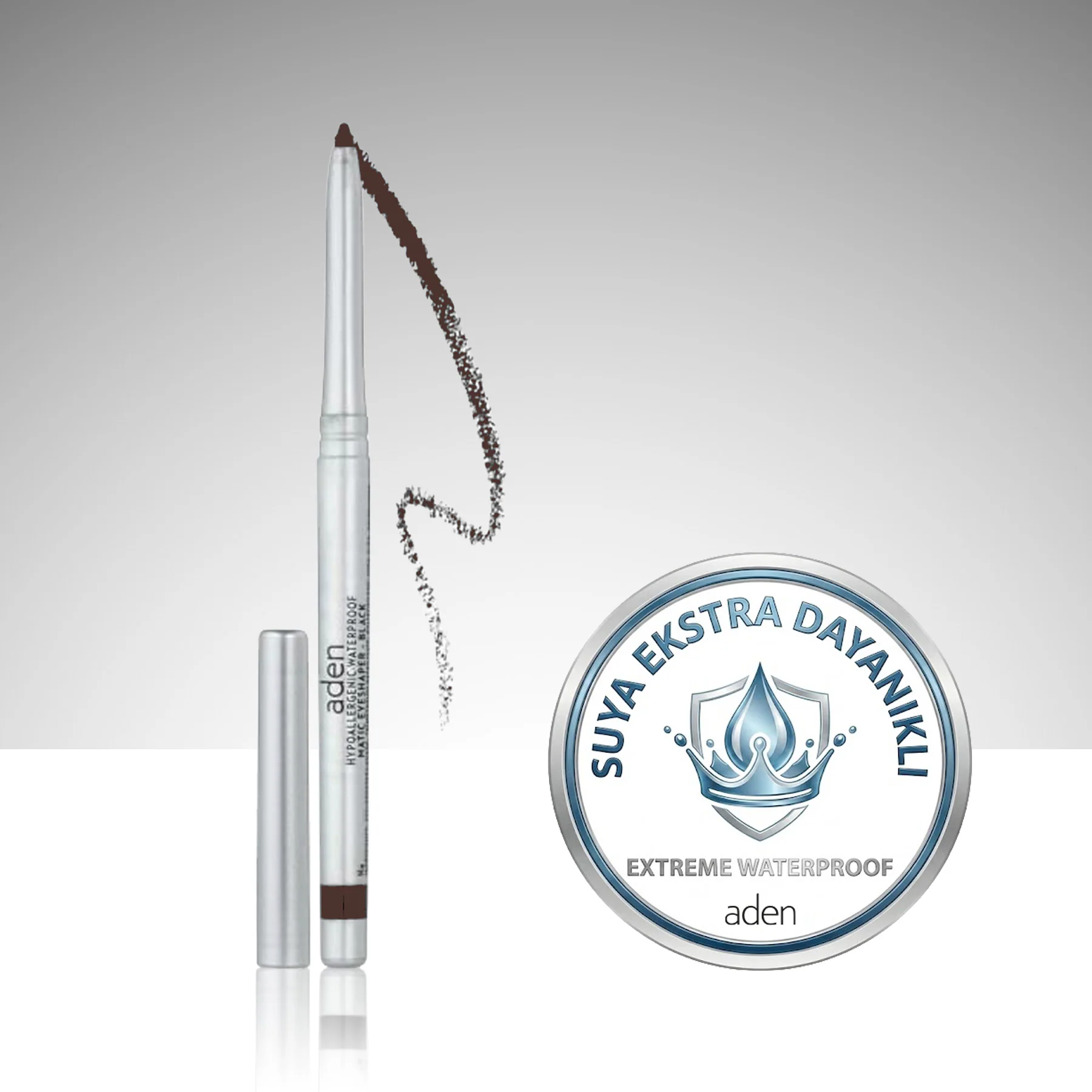 Aden Waterproof Matic Eyeshaper - Asansörlü Göz Kalemi – 02 Brown(Kahverengi)