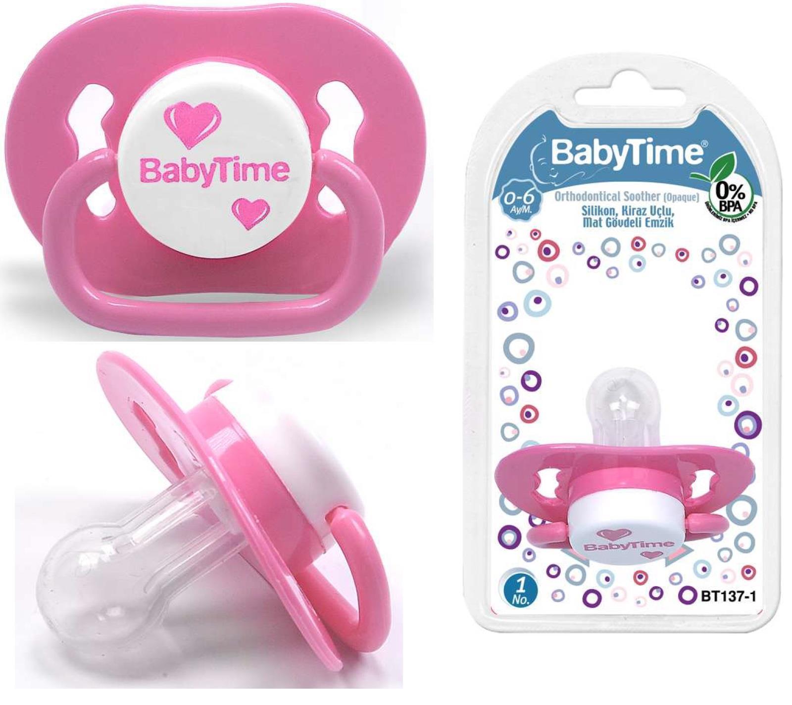 Baby Time Silikon Damaklı Şeffaf Gövdeli Desenli Emzik – BT137-1 Baby Time Silikon Damaklı Şeffaf Gövdeli Desenli Emzik – BT137-1