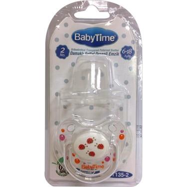 Baby Time Silikon Damaklı Şeffaf Gövdeli Desenli Emzik – BT135-2 Baby Time Silikon Damaklı Şeffaf Gövdeli Desenli Emzik – BT135-2