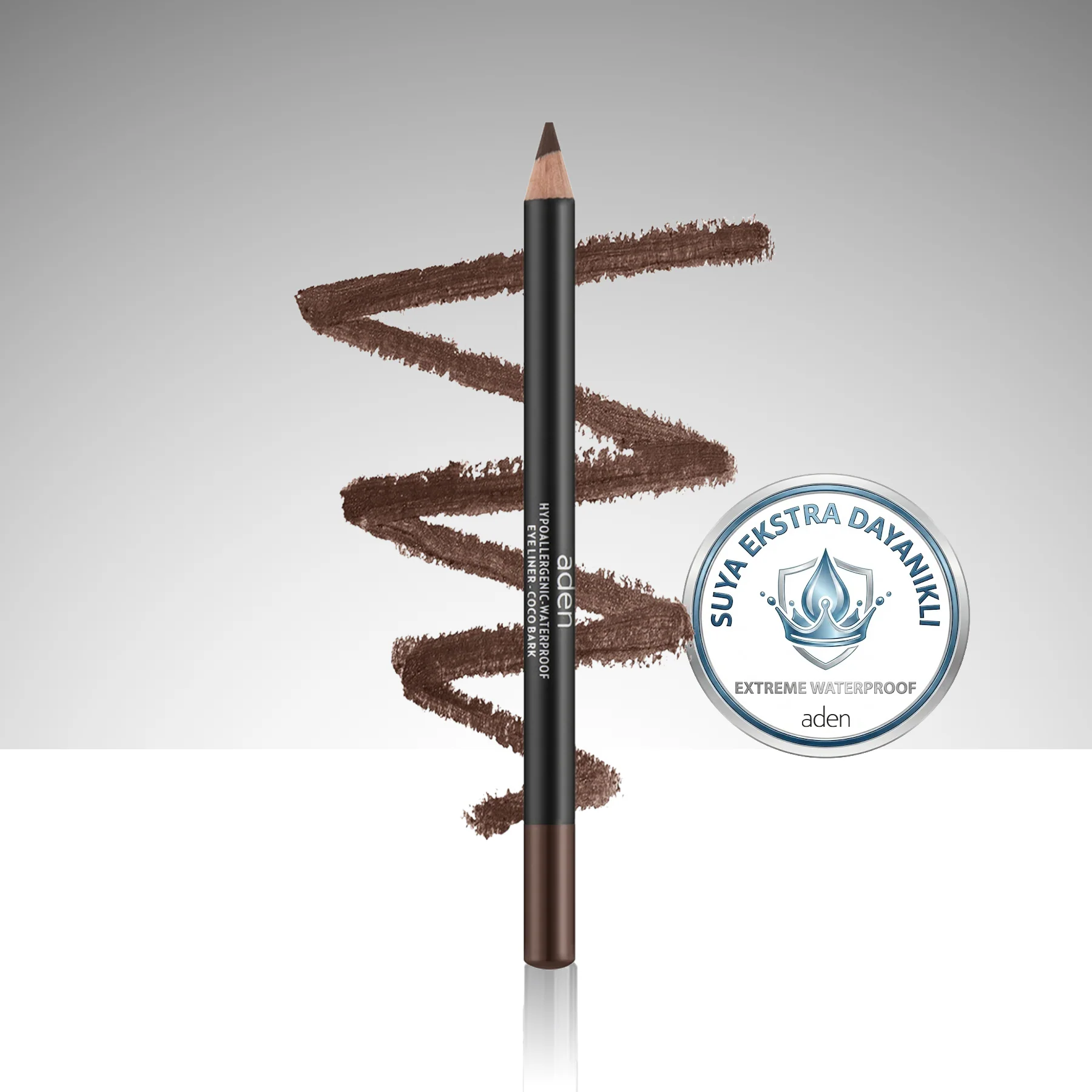 Aden Eyeliner Pencil Waterproof - Suya Dayanıklı Eyeliner Kalem – 04 Brown(Kahverengi)