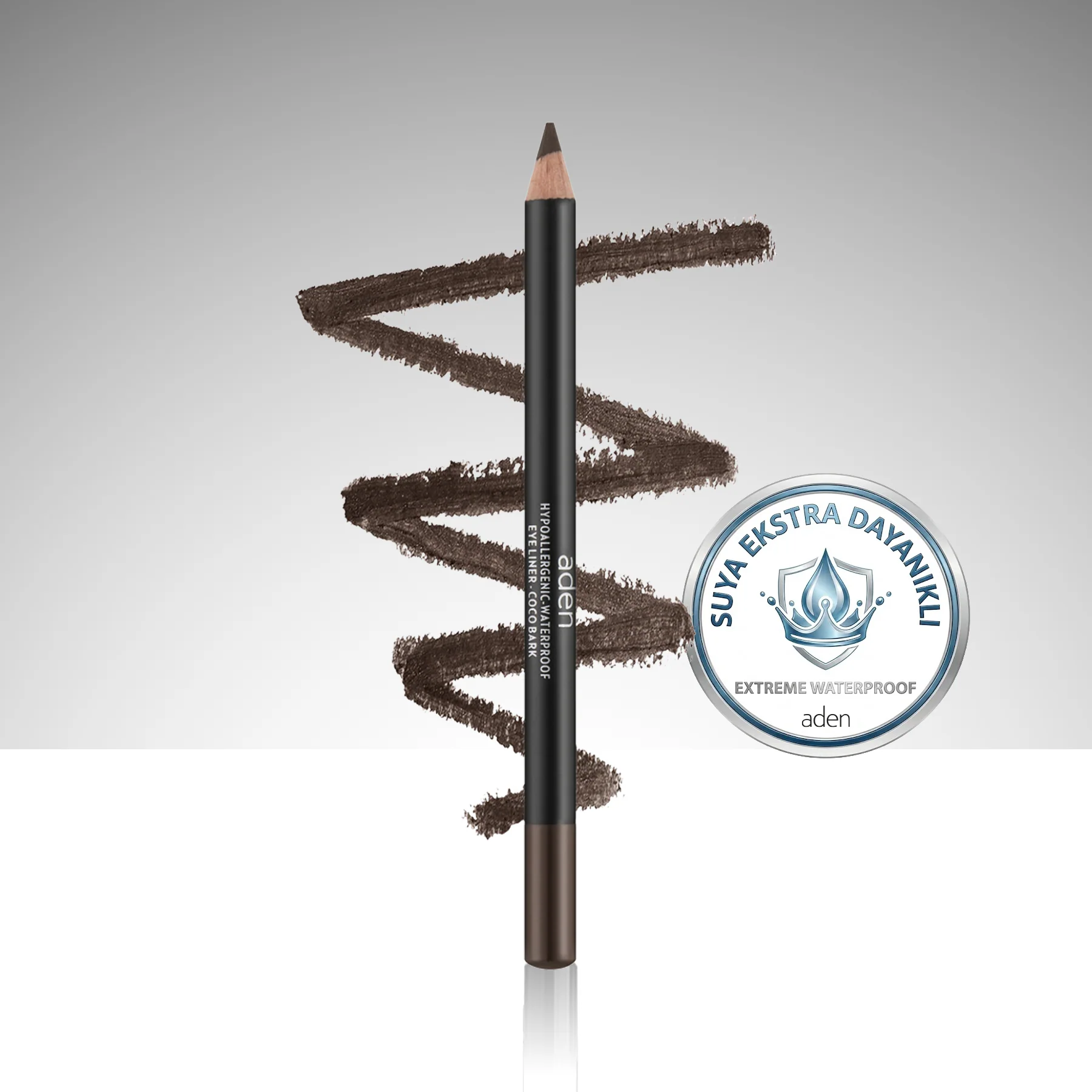 Aden Eyeliner Pencil Waterproof - Suya Dayanıklı Eyeliner Kalem – 20 Coco Bark(Kakao Kabuğu)