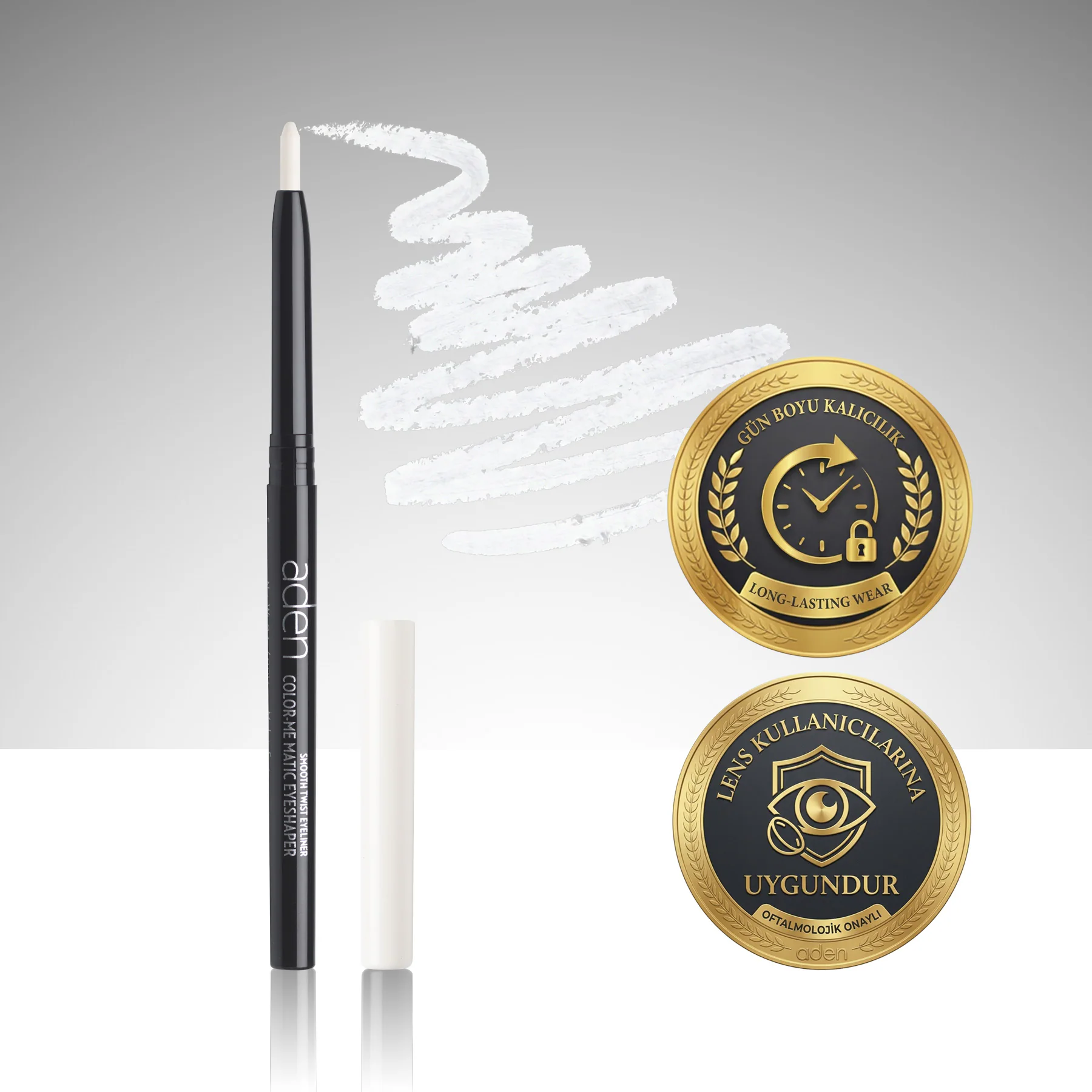 Aden Color-Me Matic Eyeshaper - Asansörlü Göz Kalemi – 06 White(Beyaz)