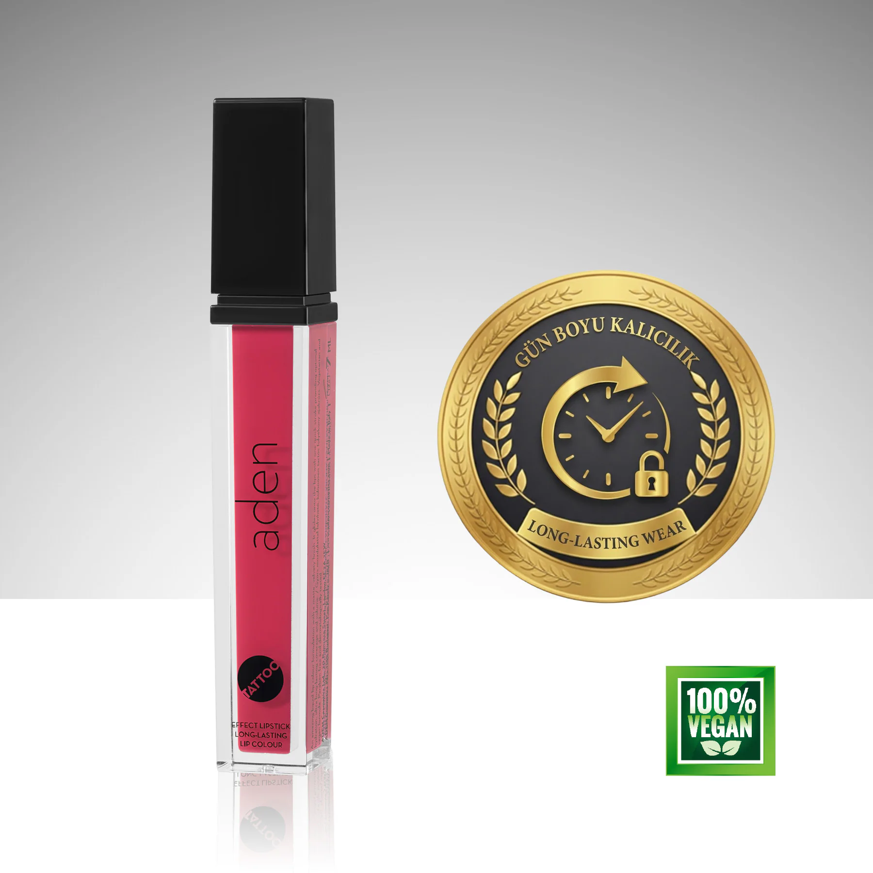 Aden Tattoo Effect Lipstick - Dövme Etkili Likit Ruj – Sensual Mellow(Ahududu Pembesi)